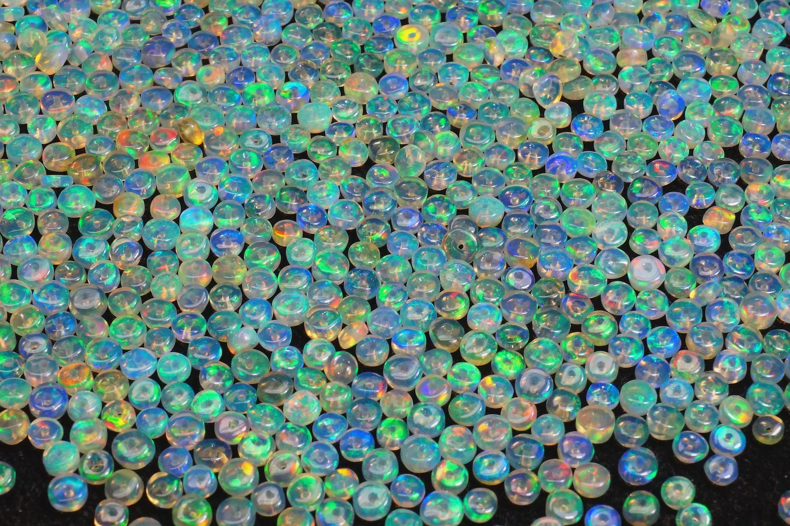 Natural Ethiopian Opal Beads, Smooth Rondelle Welo Fire Opal