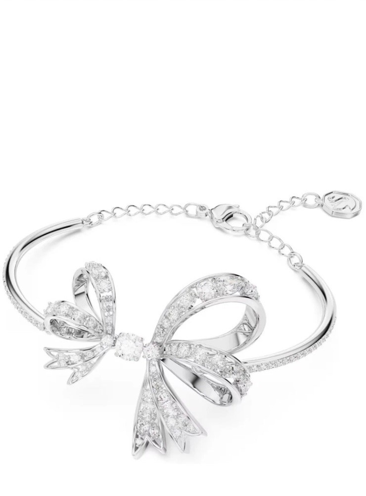 Swarovski Volta bangle Bow, White, Rhodium plated-5647563 New