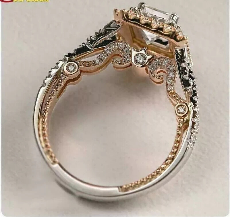 2Ct Emerald Cut Lab Created Diamond Valentine’s Day Gift Ring 14K Rose Gold FN
