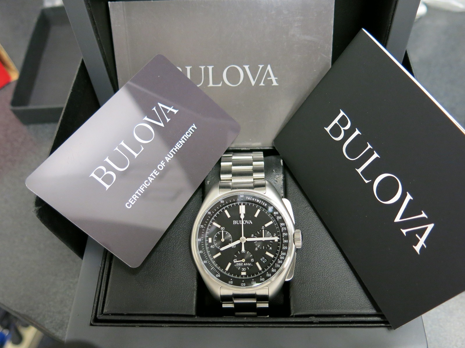 Bulova Lunar Pilot Chronograph with Bracelet with full kit boxes and papers