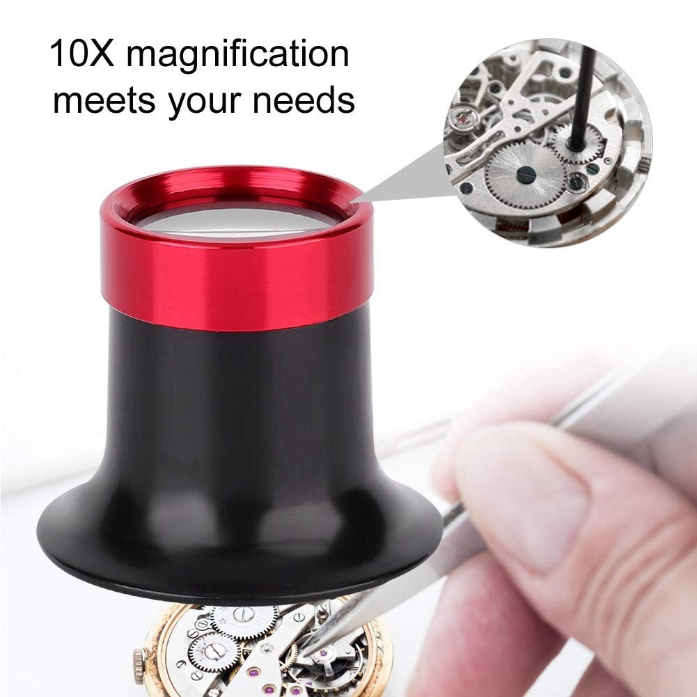 10X Jewelry Loupe Magnifier Watch Eye Loop Pocket Lens Aluminum Alloy Tool