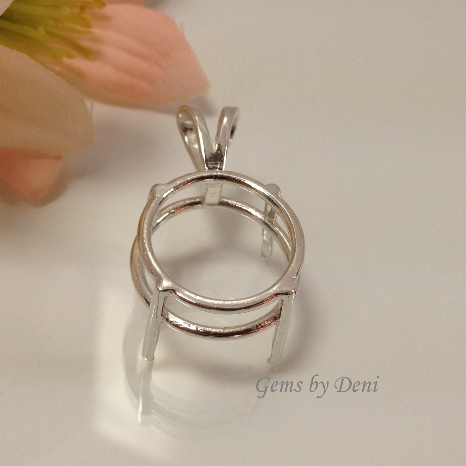 Sterling Silver Round Pre-Notched Pendant Setting (4mm to 25mm).