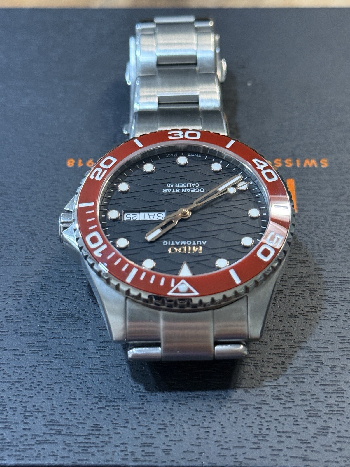 Mido Ocean Star 200C 42.5mm Red/Black Watch M042.430.16.051.00 with Bracelet