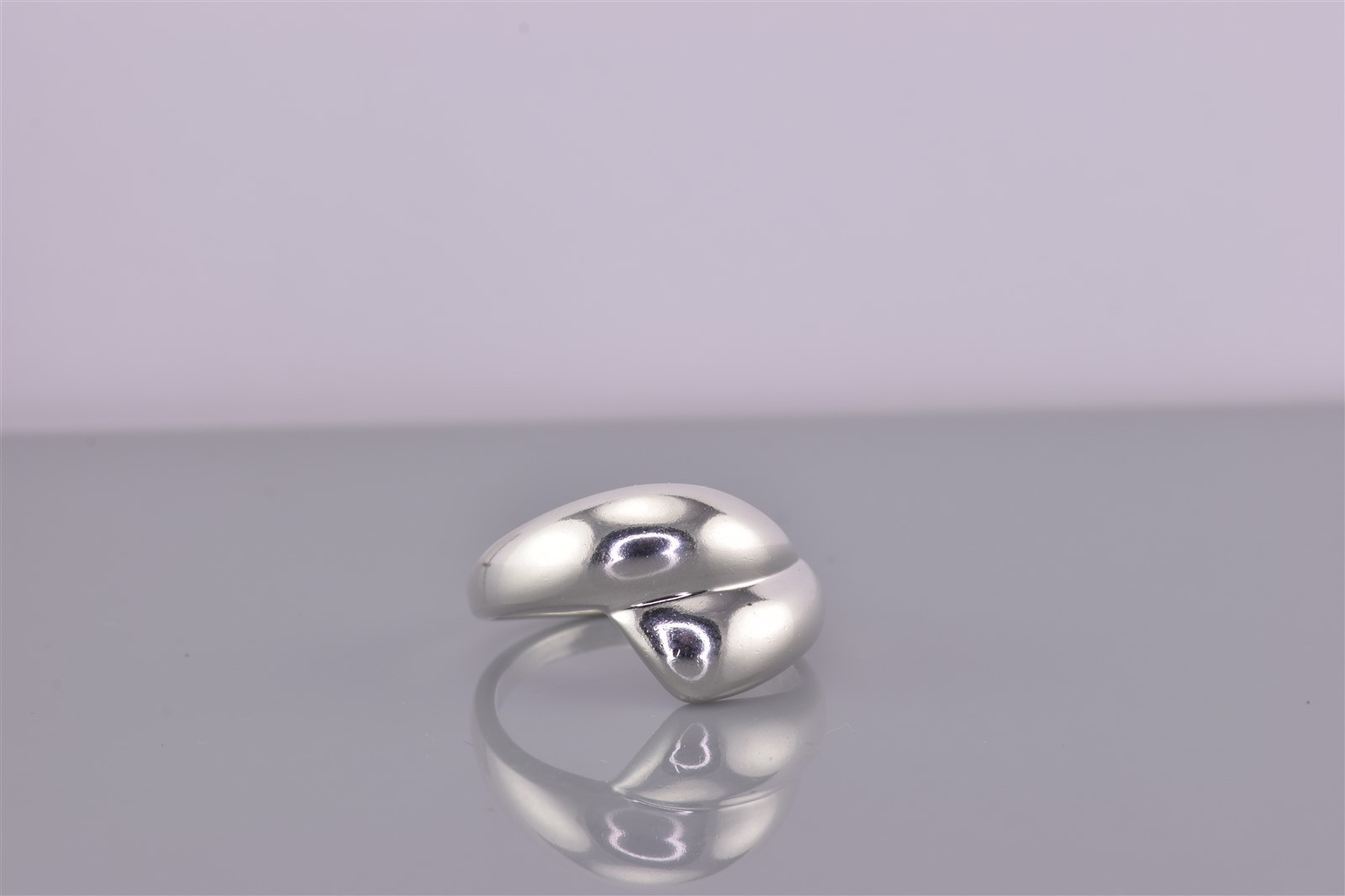 Sterling Silver 13mm Polished Puffy Smooth Bypass Classic Band Ring 925 Sz: 7.5
