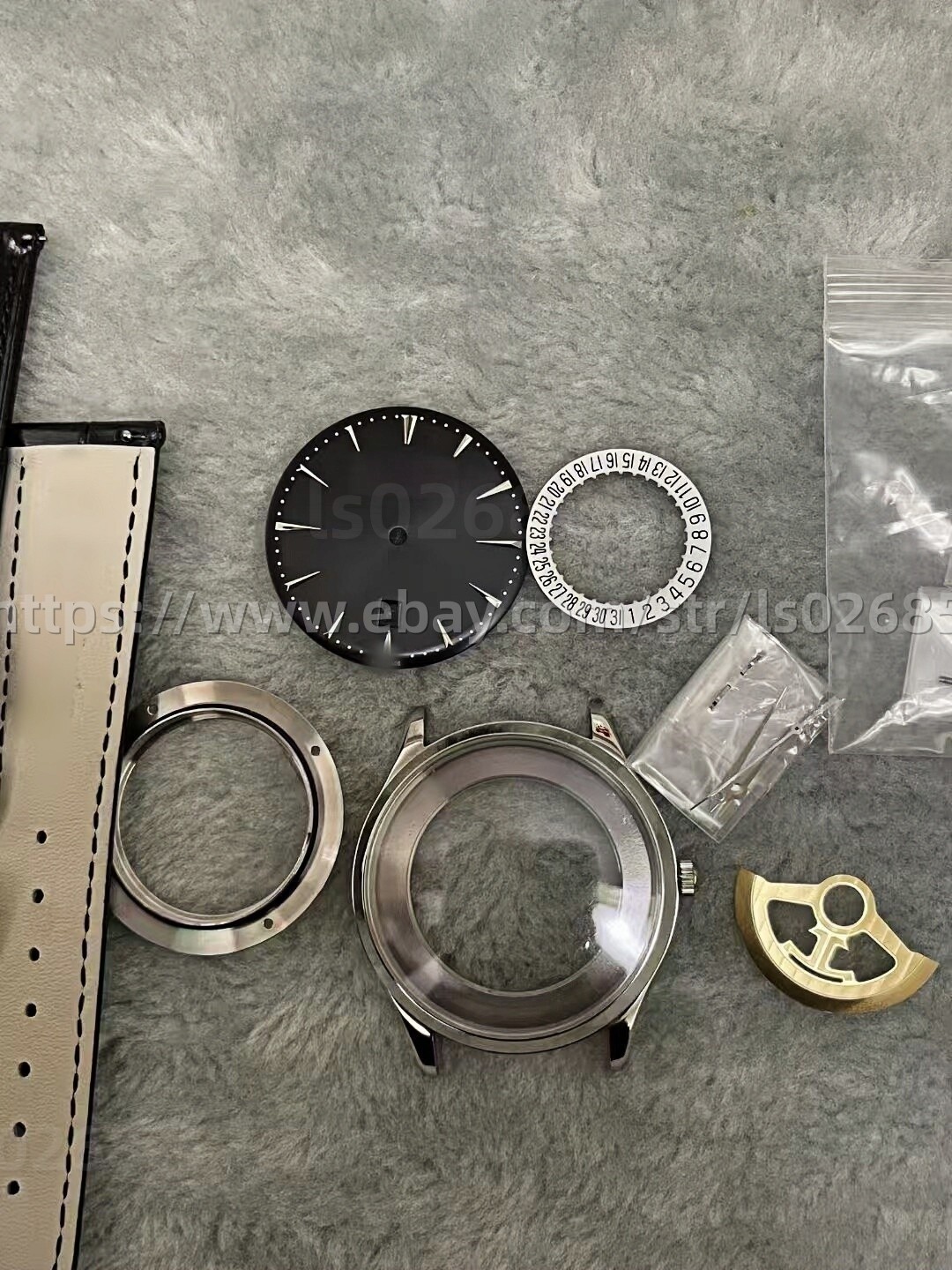 DIY SET for 2824 watch case + dial + hands + Strap sapphire 40mm