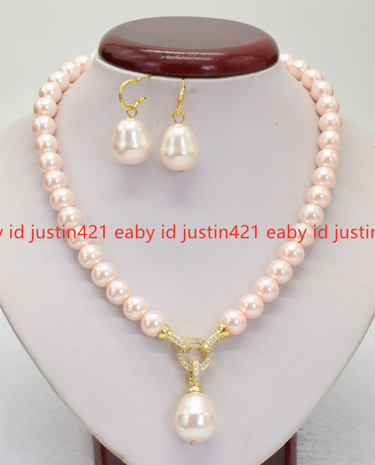 8/10mm Multicolor Shell Pearl Baroque Pendant Necklace Earring（Not real pearls）