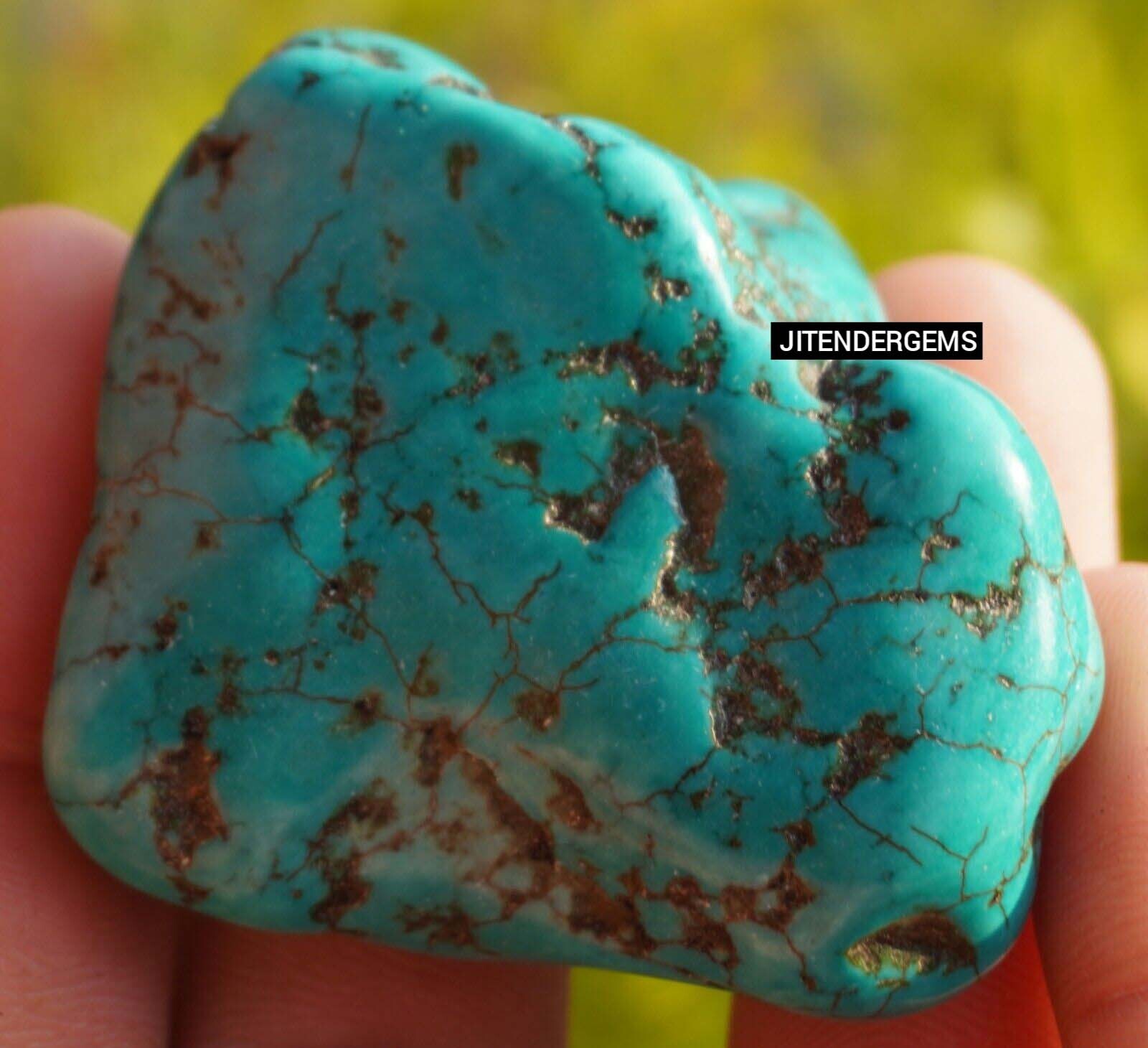 AAA+ Natural Kingman 255 Ct+ Turquoise Tumble Rough Arizona Loose Gemstone