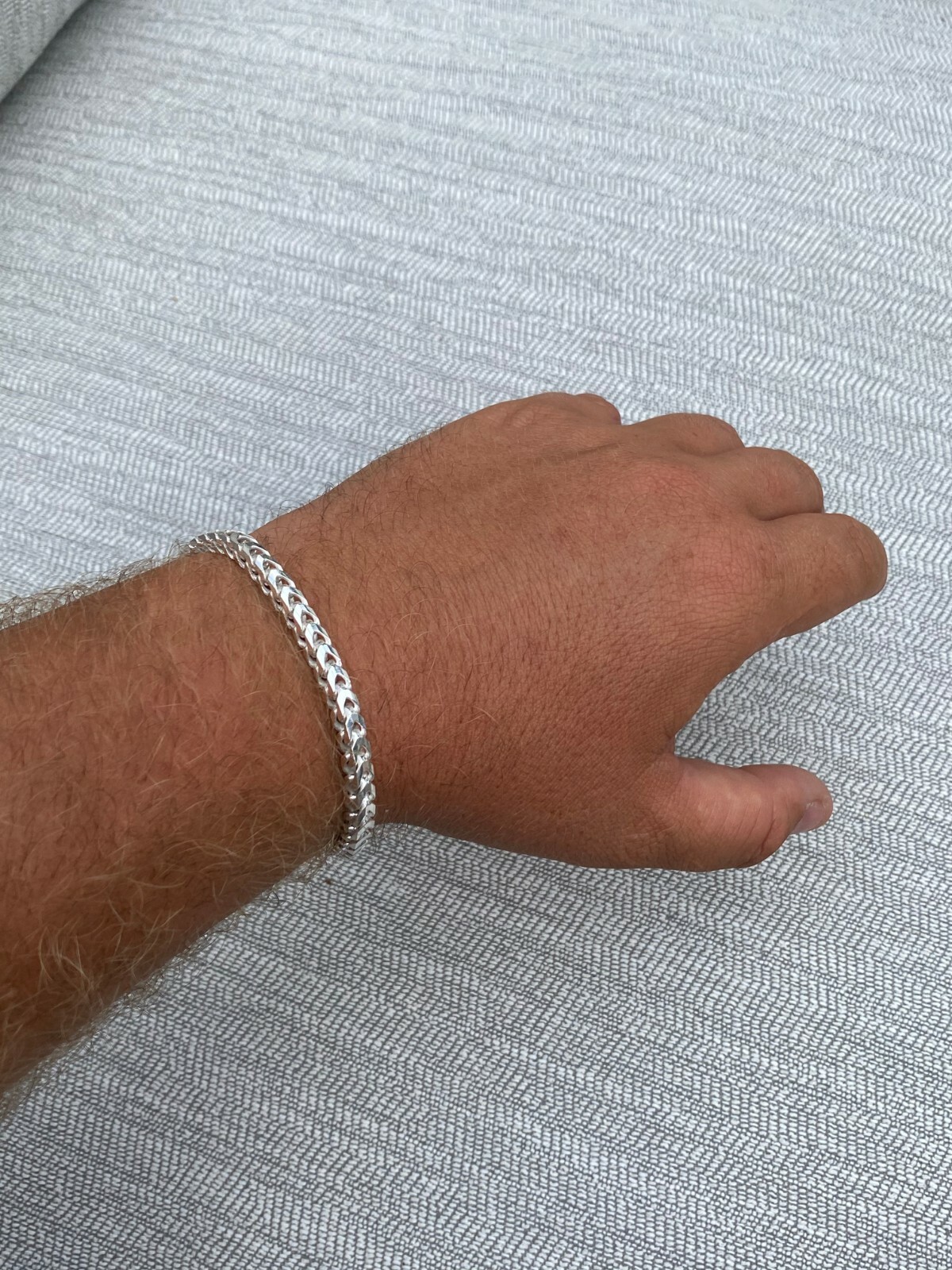 Real Solid 925 Sterling Silver Franco Bracelet 2.5-5mm ITALY MADE Men’s Pulsera