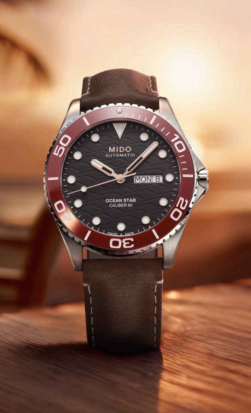 Mido Ocean Star 200C 42.5mm Red/Black Watch M042.430.16.051.00 with Bracelet