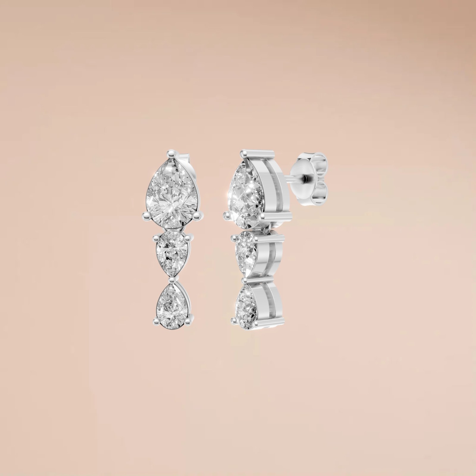 2.03 CTW Pear Lab Grown Diamond Drop Dangle Earrings Fine Jewelry