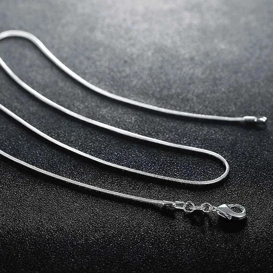 10PCS wholesale 925 sterling solid silver 1MM 16-30inch snake chain necklace