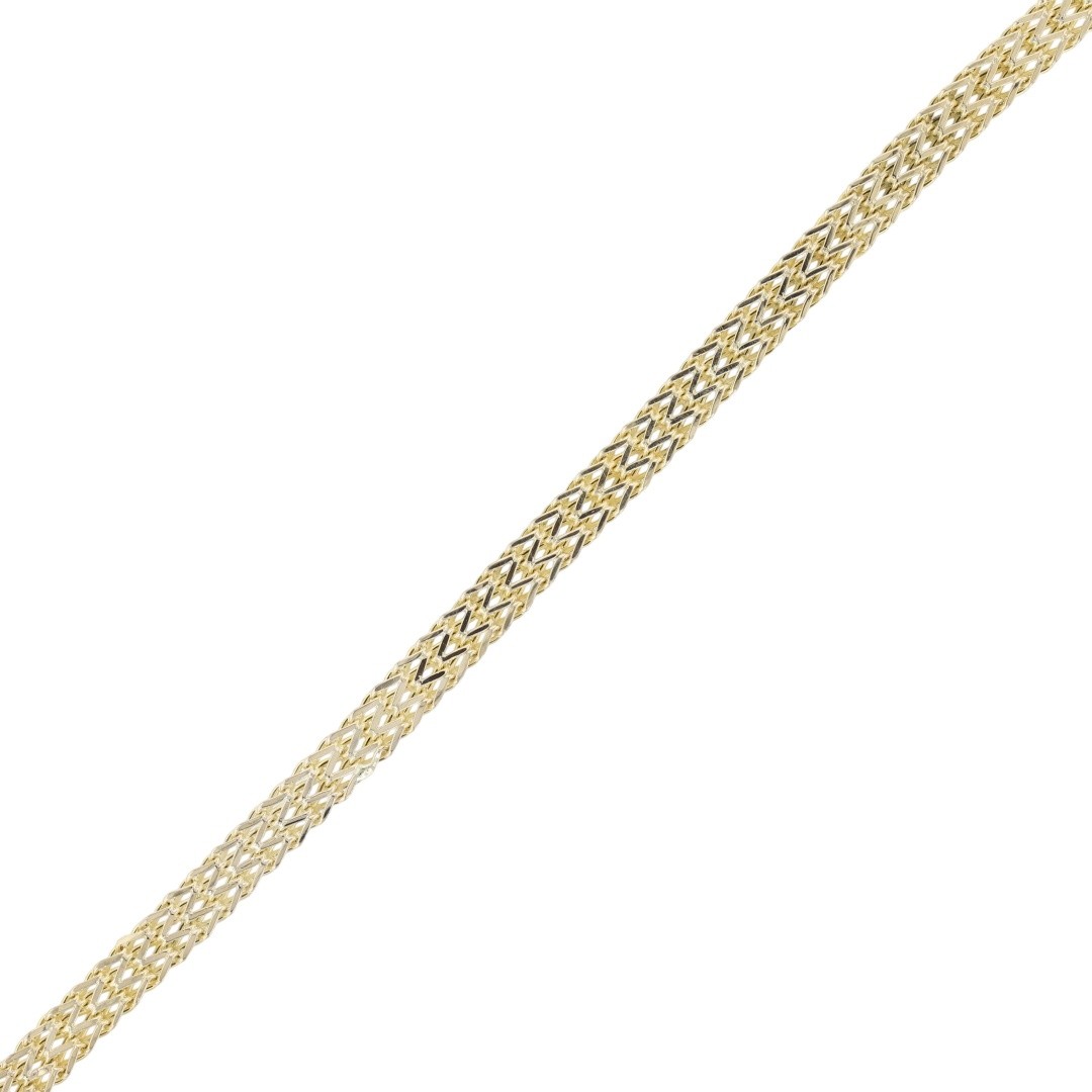 4.2mm Fancy Link Chain 7.25″ Bracelet 14k Yellow Gold Türkiye 3.37 Grams