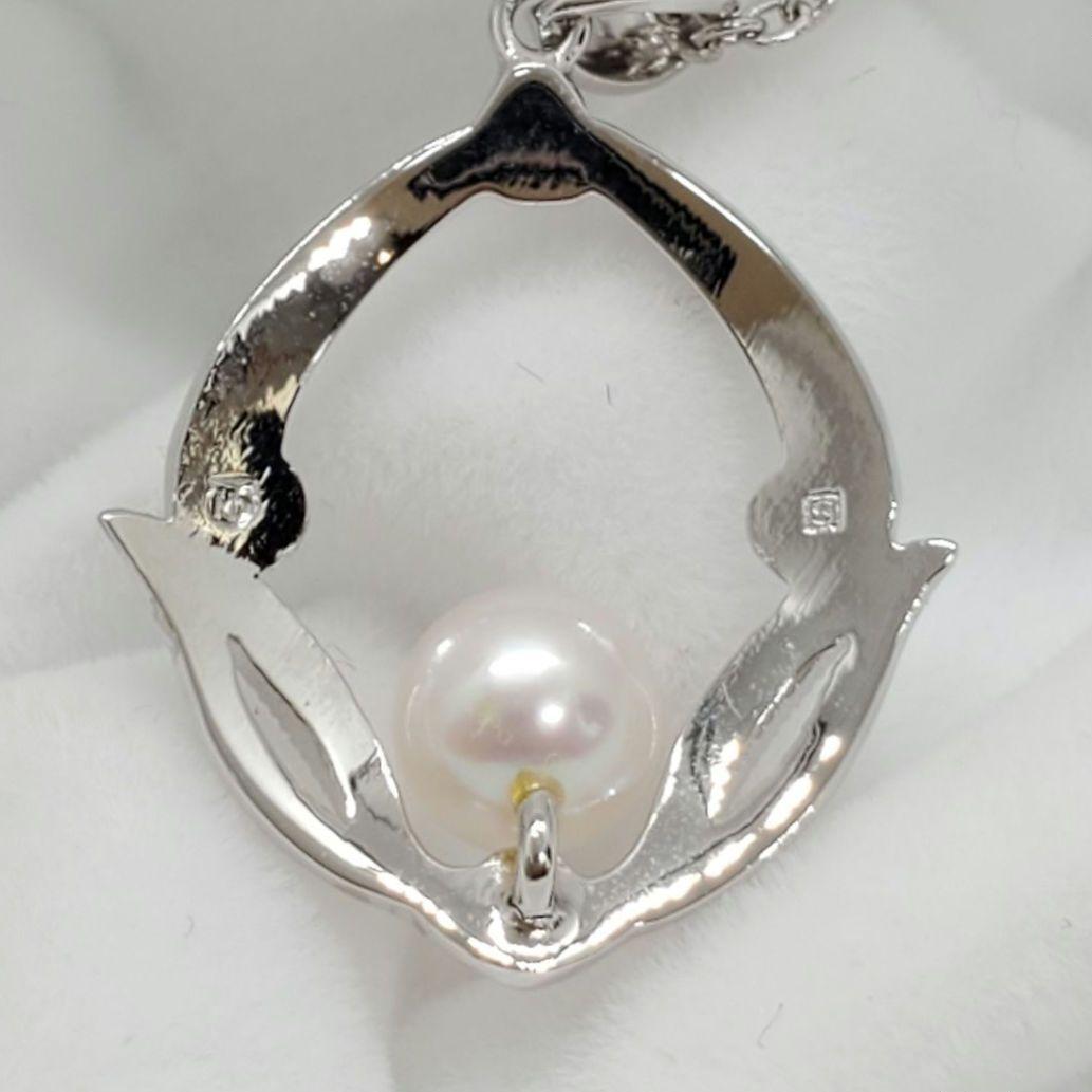 MIKIMOTO Craftmanship Silver Natural Pearl Pendant Necklace Japan Luxury Jewelry