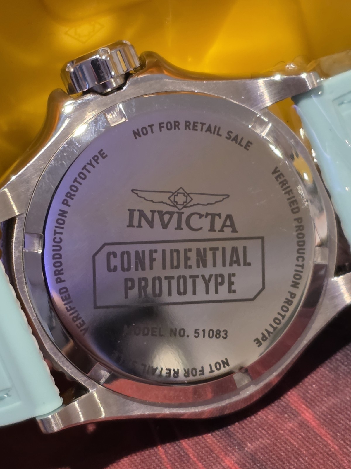 Invicta CONFIDENTIAL PROTOTYPE Pro Diver Tiffany Blue Dial Blue Bezel 48mm watch