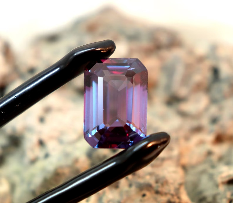 Color Change Natural Alexandrite Emerald Cut 6.50 Ct CERTIFIED Loose Gemstone