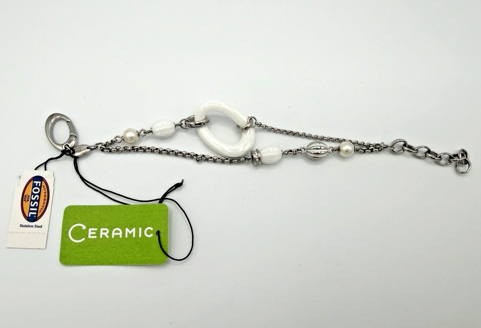 Fossil Brand Double Strand Ceramic Bracelet JF86236040