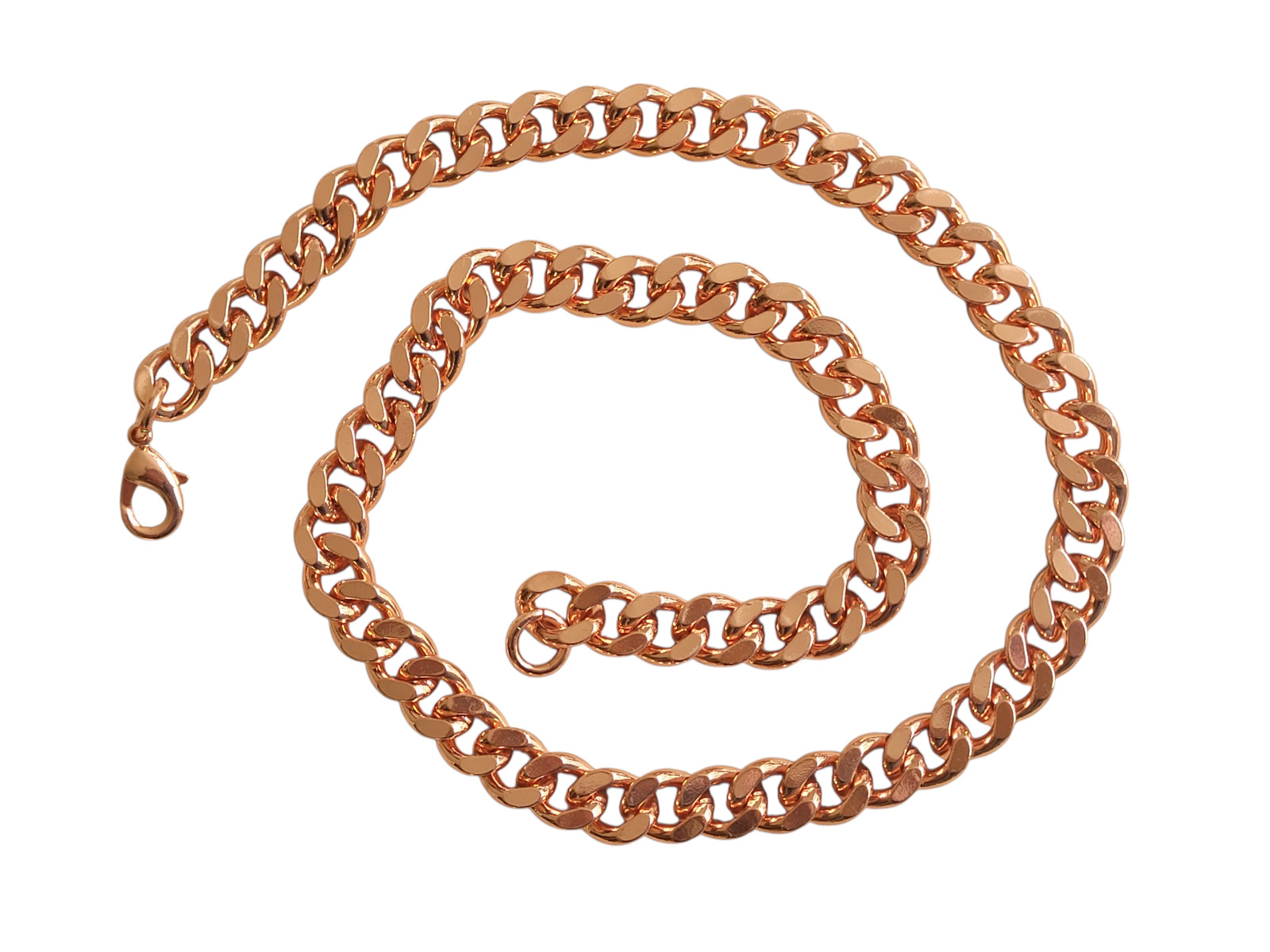 Pure Solid Copper Cuban Curb Chain Link 158gr Heavy 12mm 24″ Chunky Necklace