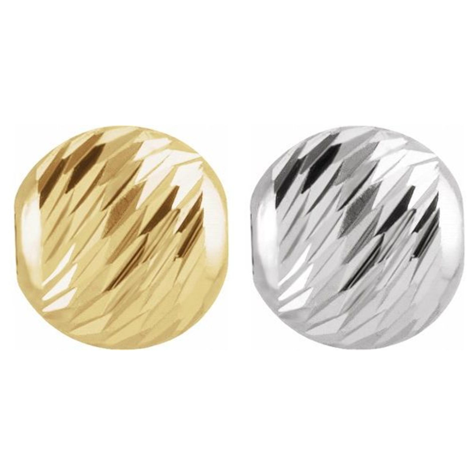 14K Yellow Gold or Sterling Silver Round Multi Diamond-Cut Ball Bead Spacer 5 pc