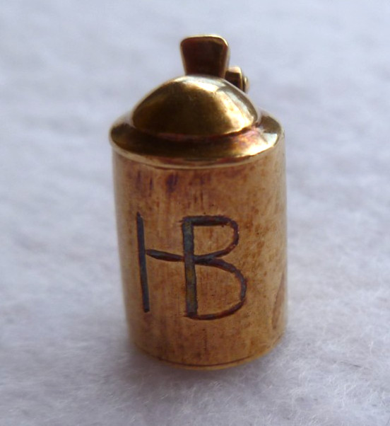 Vintage 14K Gold HB Stein Charm 2 Grams