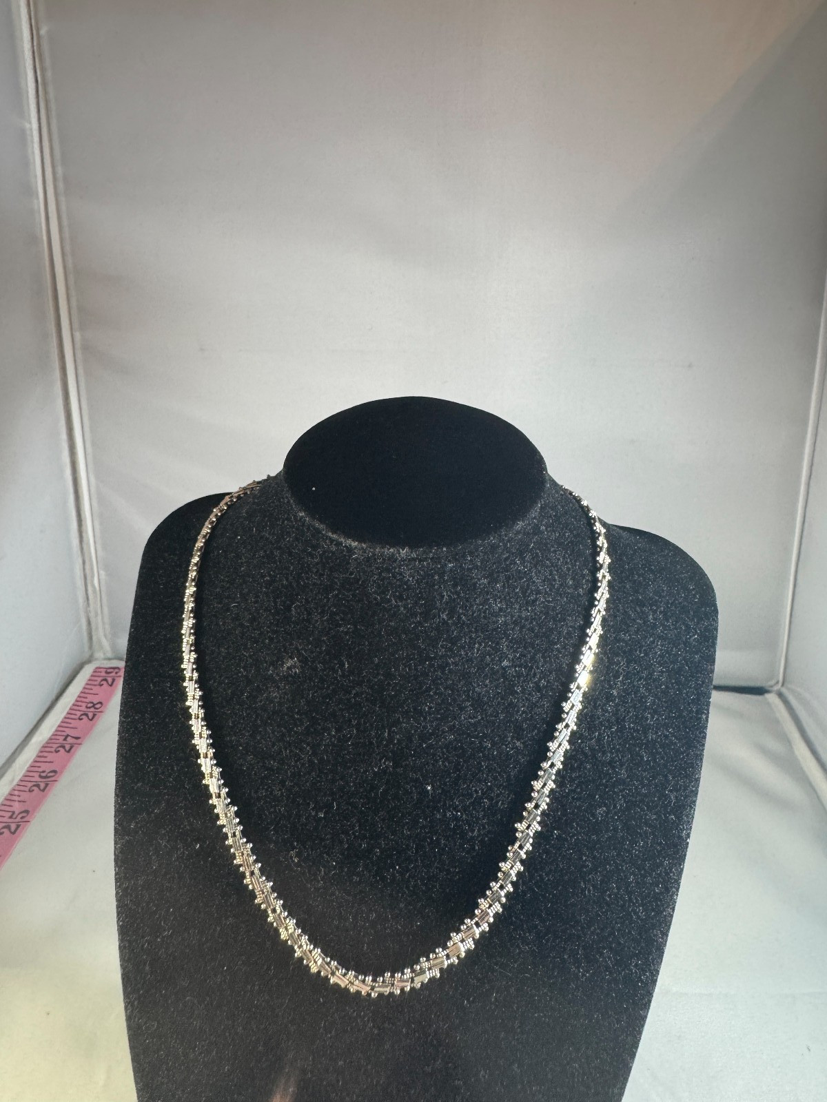 Vintage Mexican Sterling Silver Riccio Variation Link 16 inch necklace