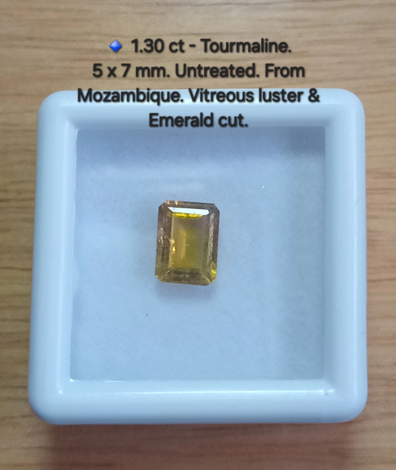 🔹 1.30ct Emerald Cut Tourmaline. Untreated, Slightly Included. 7 x 5 mm approx.