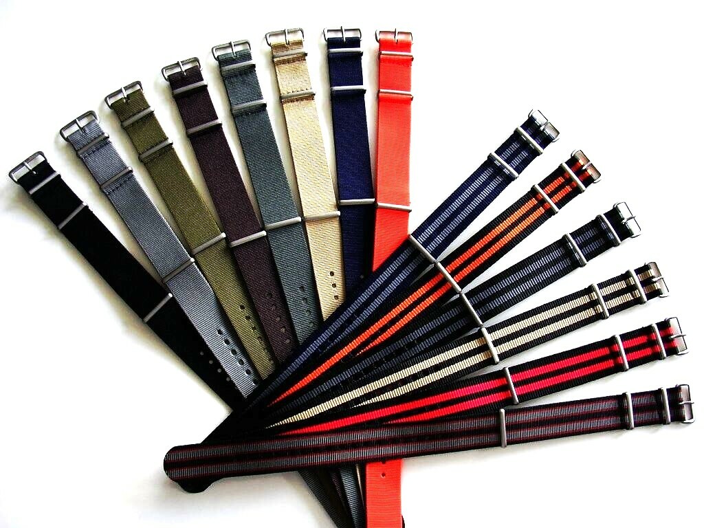 18mm NATO G10 Premium nylon watch band strap RAF Stitch Bond IW SUISSE 20 22 24