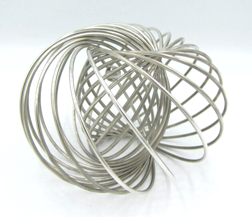 c.1990 Important Expanding GYROSCOPE & BALL BRACELET Solid Handcrafted Silver