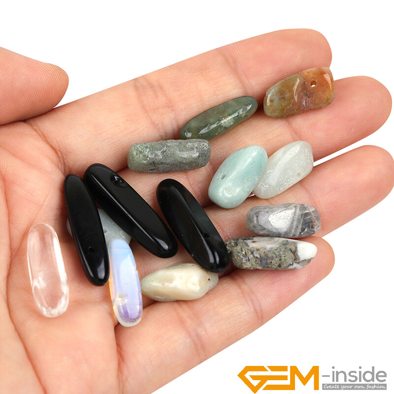 Natural Freeform Gemstone Sticks Spike Chips Beads For Jewellery Making 15″ AU