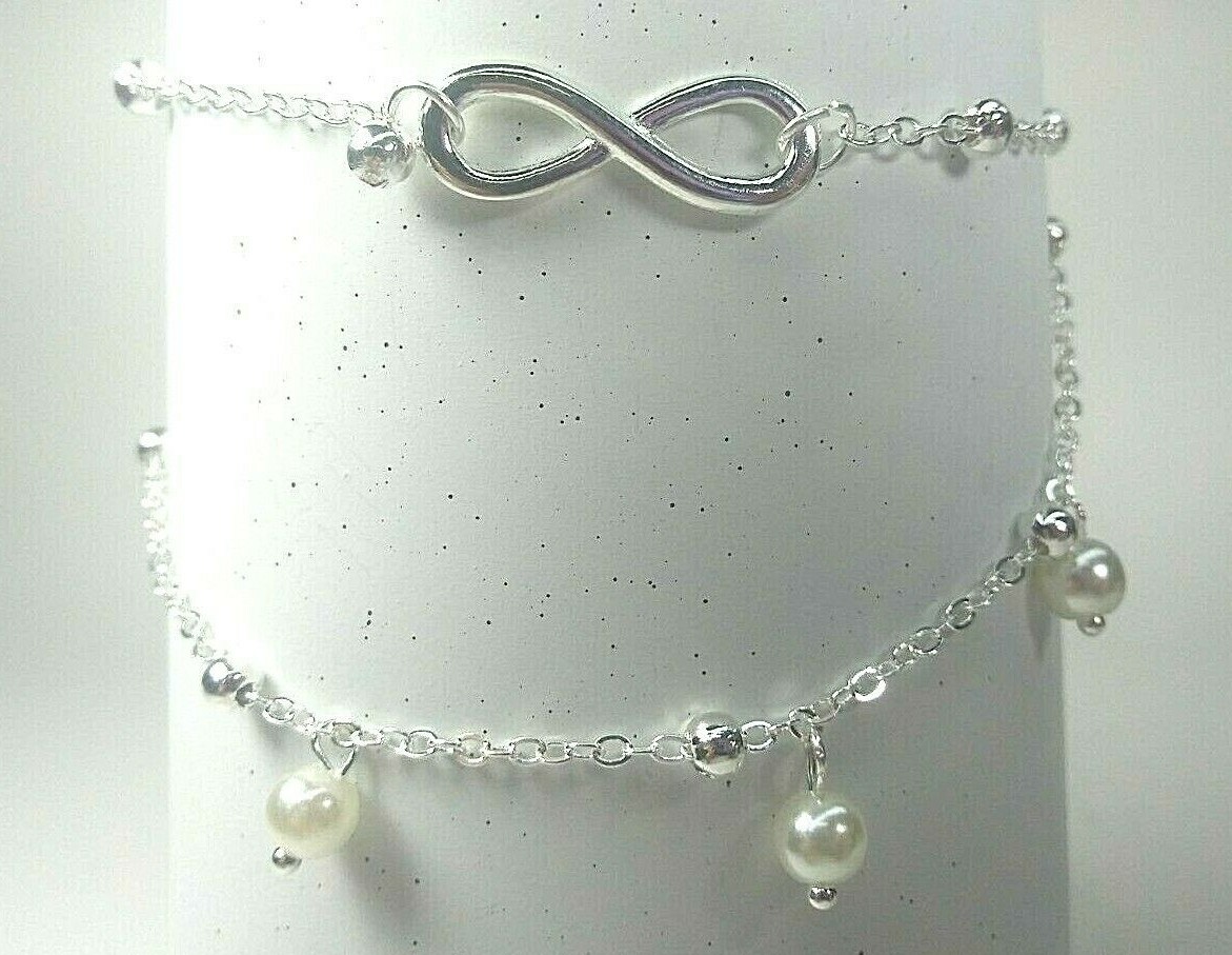 Infinity Love Womens Beauty Jewelry Pearl Charms Anklet Ankle Chain Bracelet