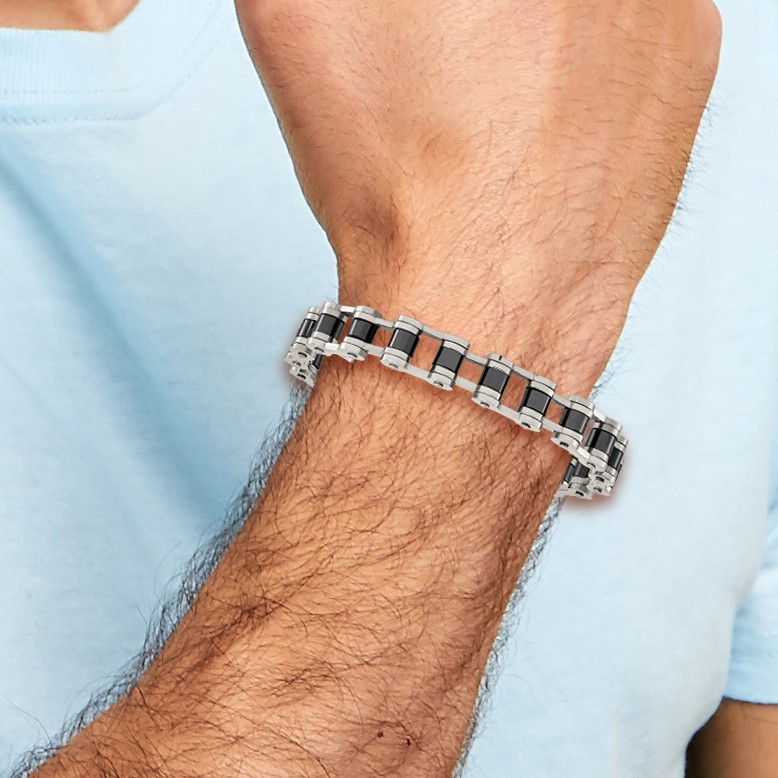 Chisel Stainless Steel Polished with Magnetic Links 8.5 inch Bracelet TBB134