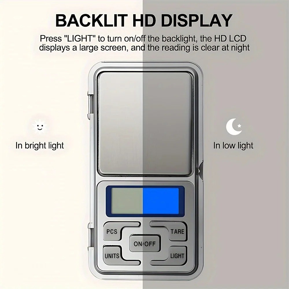 Digital Jewelry Scale with LCD & High Precision 0.01g-500g Pocket Scale For USA