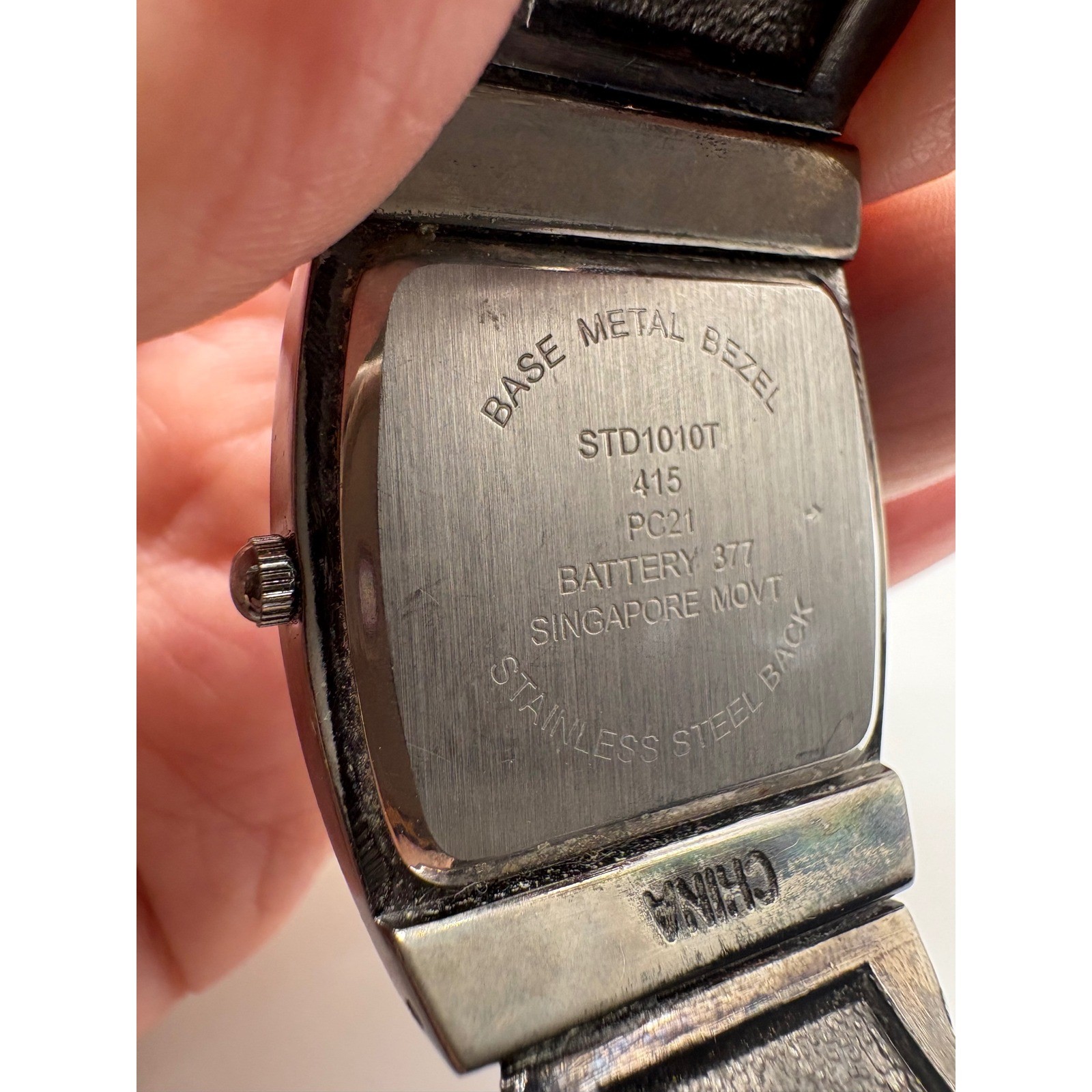 Studio Time Gunmetal Cuff Watch Chunky Curb Link Bangle Singapore Movt Need Batt