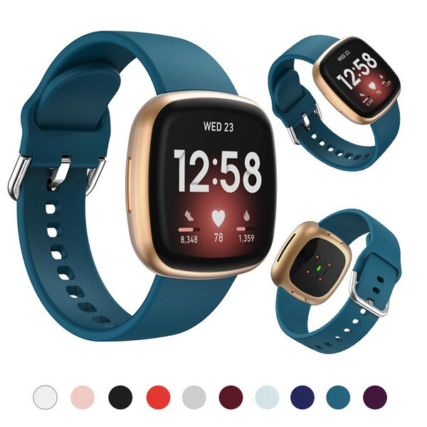 Silicone Strap For Fitbit Versa 4 3/Sense 2 1 Watch Sport Buckle Wrist Watchband