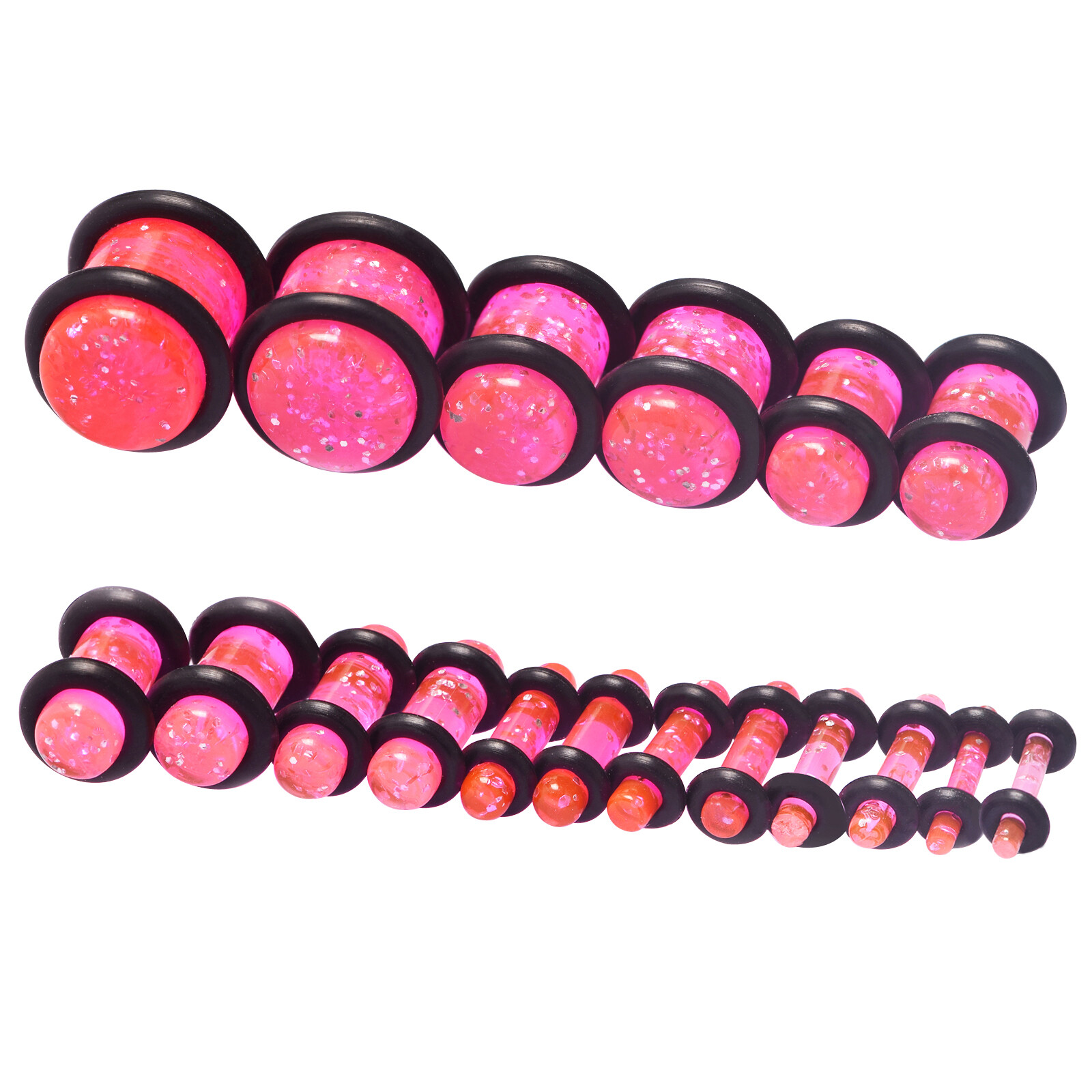 18-54Pcs Acrylic Ear Stretching Gauges Kit Spiral Taper Plug Piercing 14G-00G