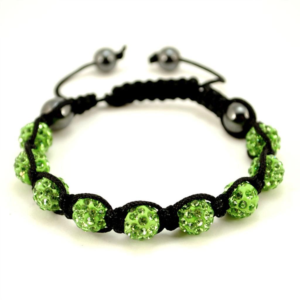 SPARKLING CRYSTAL BEAD BRACELET 10mm Shamballa Style Pave Disco Ball Hip Hop NEW