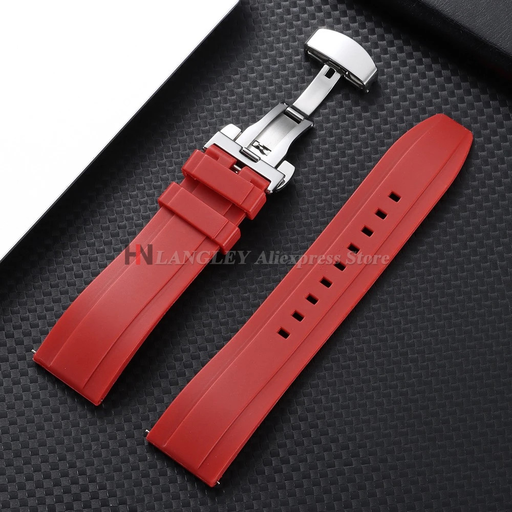 Quick Release Silicone Rubber Watch Strap 18mm 20mm 22mm 24mm Sport Band