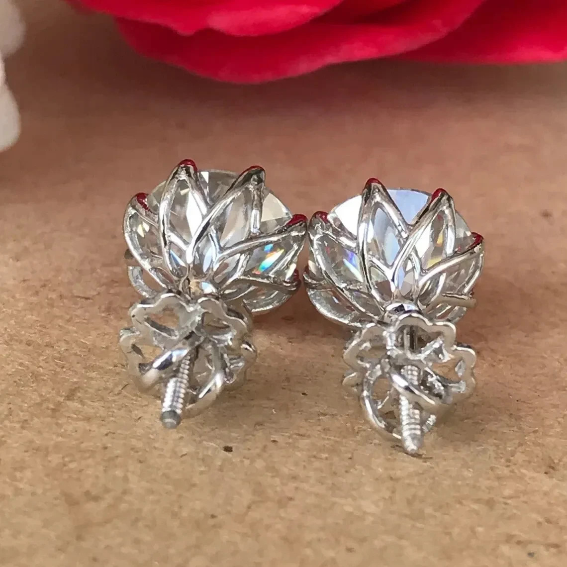 RARE 12.00 Ct Certified Round Diamond Earrings-Great luster-Free Tariffs.