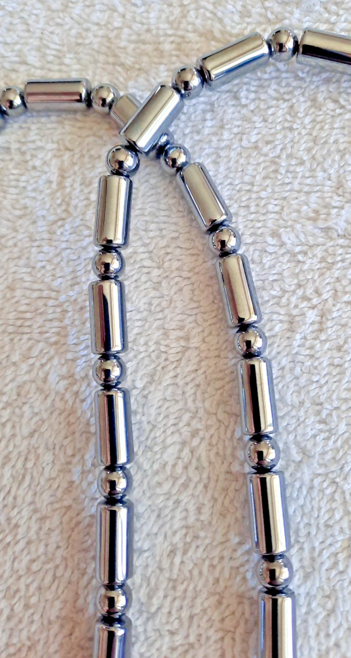 Metal Barrel and Ball Necklace Solid with No Clasp Men’s Woman’s 36 Inches aa