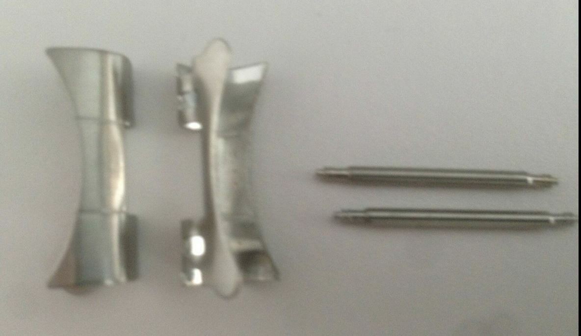 2 x 17mm hollow generic curved end links, 7mm center fits most watch + SpringBar