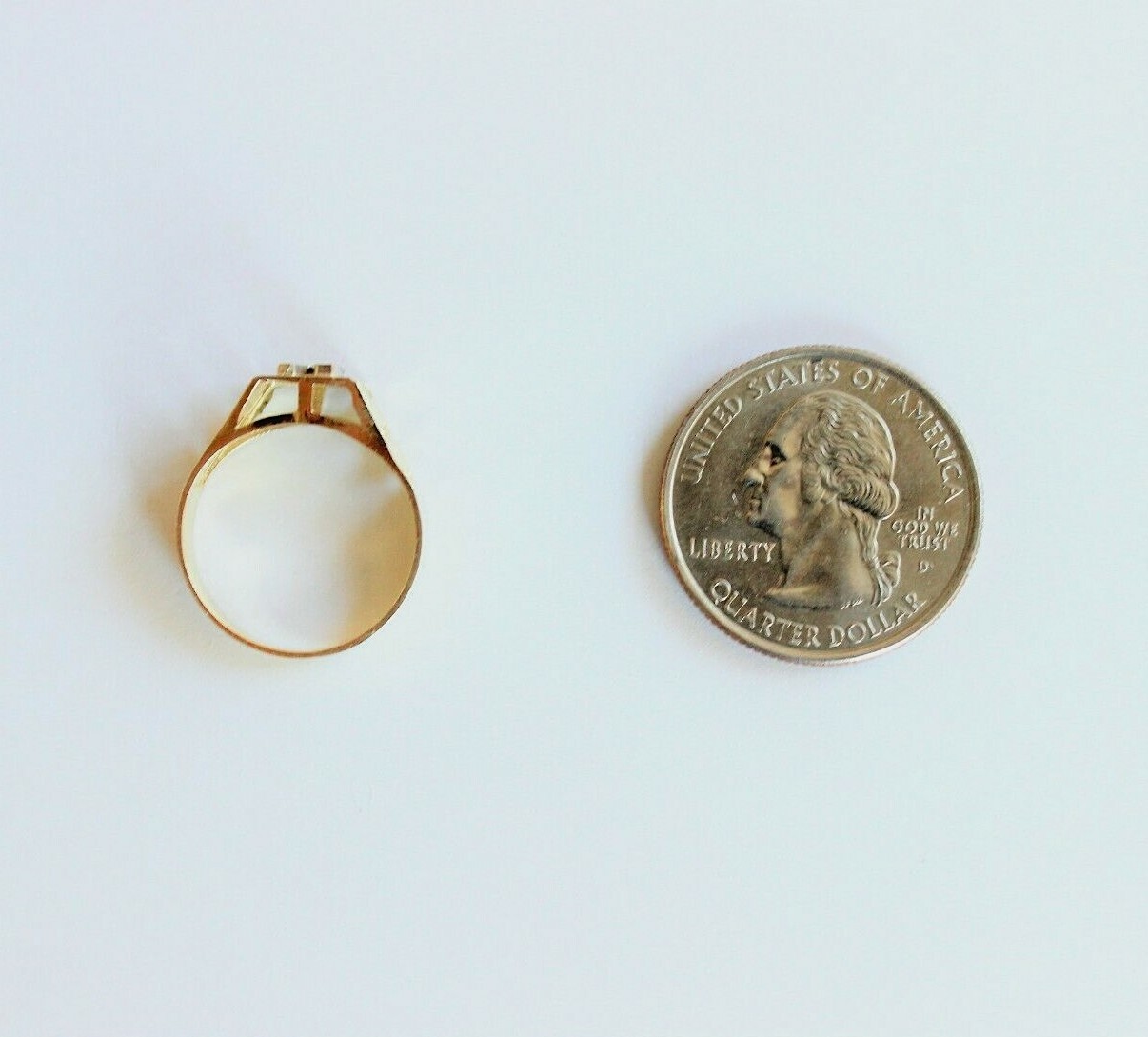 10K Yellow Gold Alphabet Letter Initial Ring Diamond Cut High Quality Size 4 ~ 8