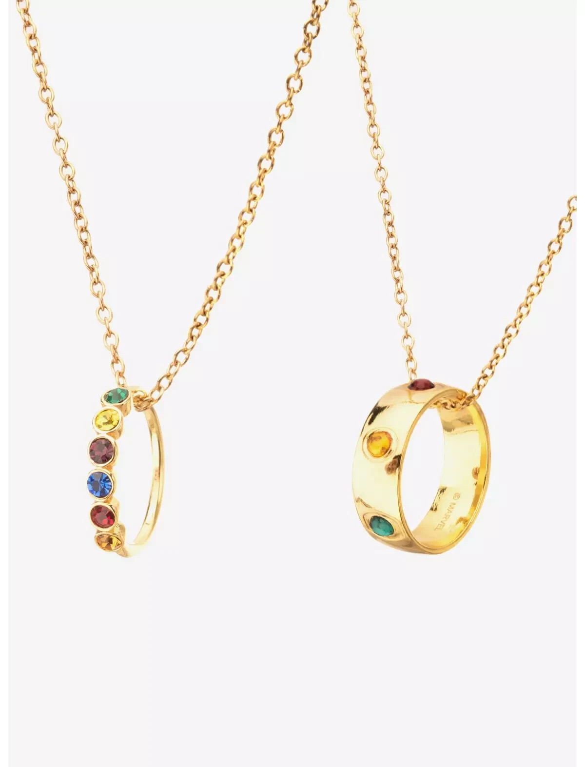 Marvel Infinity Stone Ring Charm Necklace Set of 2 Best Friend Infinity Saga New