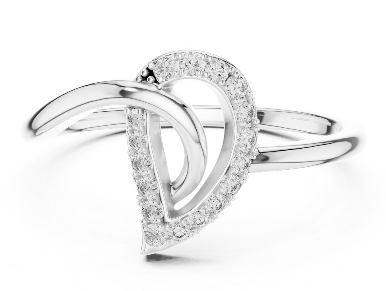 Round Cut Natural Certfied Diamond Twisted Vine Engagement Ring 14k Gold Over