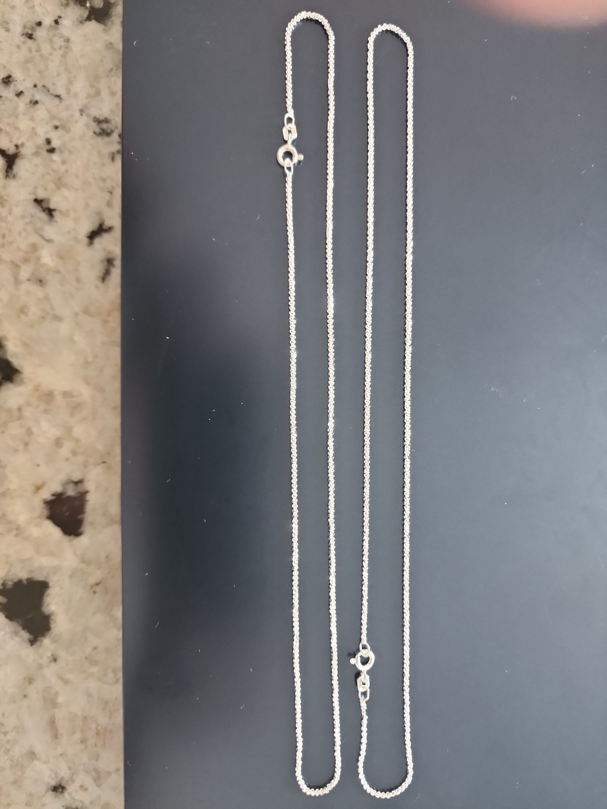 Lot Of 2 16″ Twisted Rock BSI Sterling 925 Silver Necklace 1.3mm