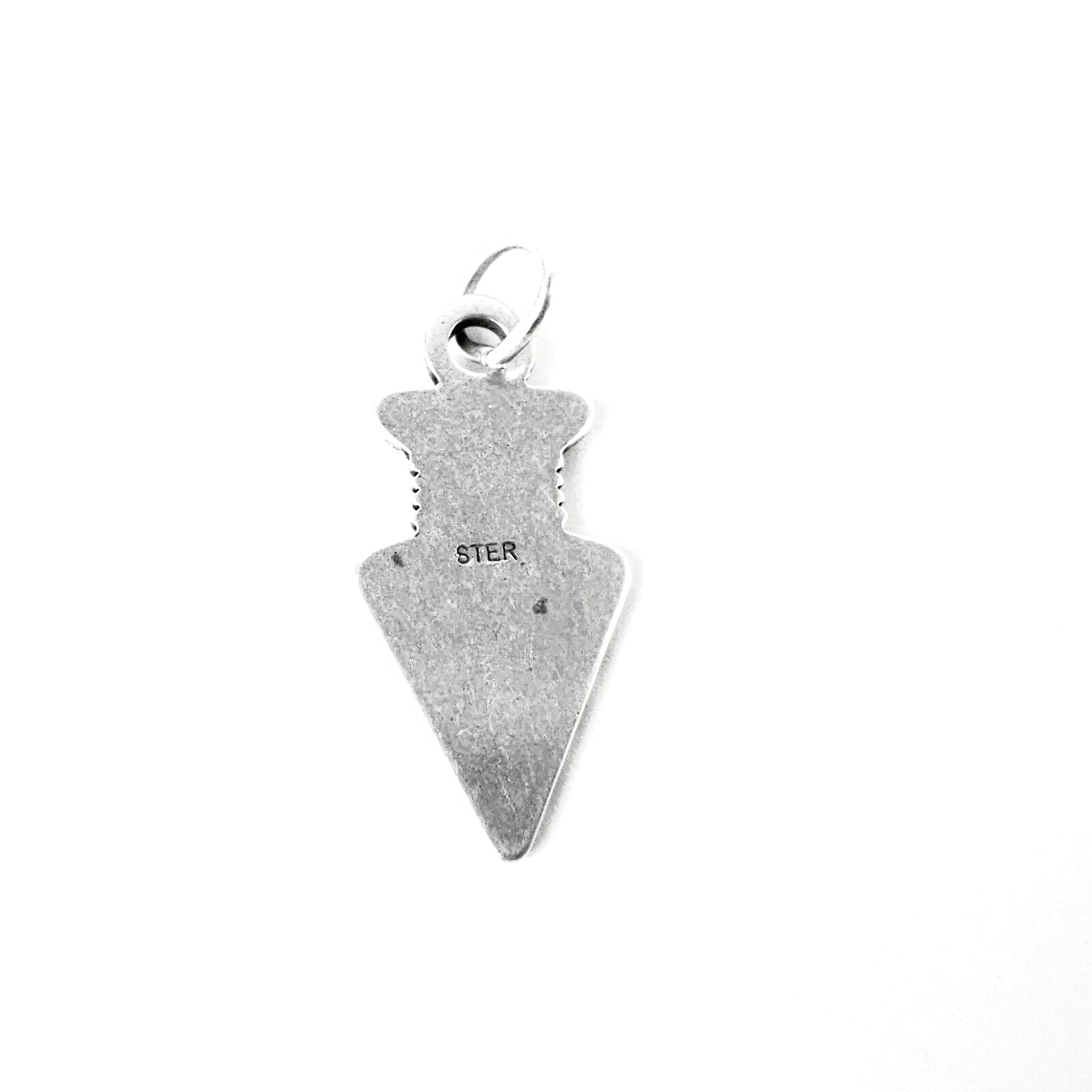 925 Solid Sterling Sliver 3D Arrowhead Charm, Textured Pendant