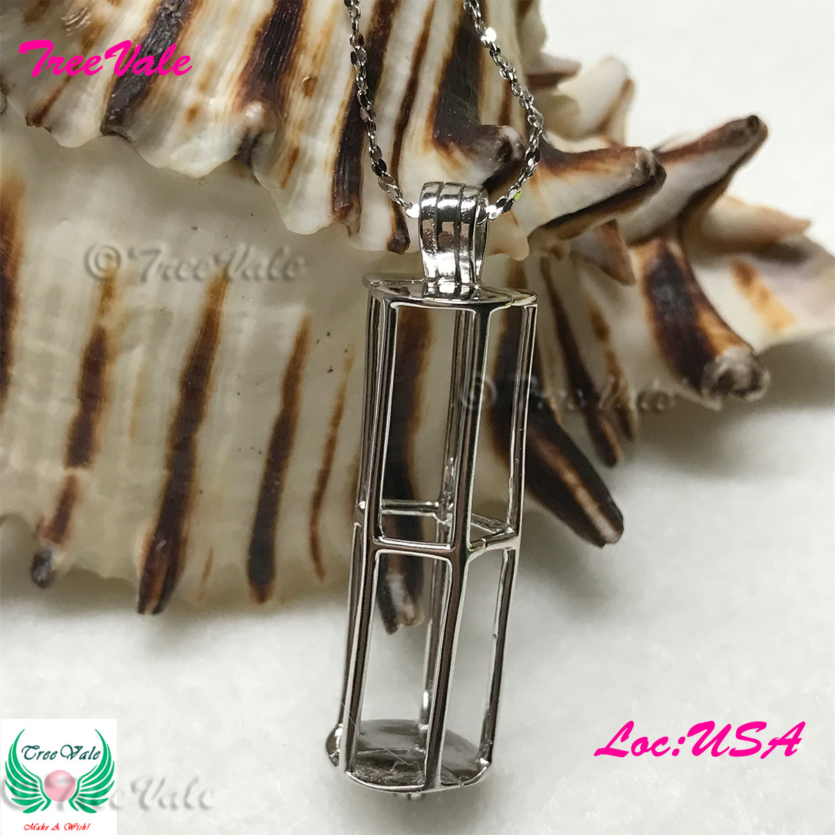 Fairy Tube – Solid 925 Sterling Silver – Locket Pearl Cage Pendant – Hold 6-8mm
