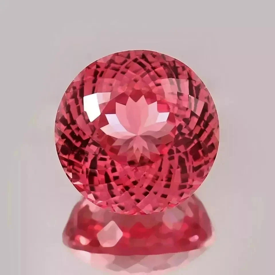 24.4 Ct Natural Padparadscha Sapphire Round Cut Certified Gemstone Sri Lanka