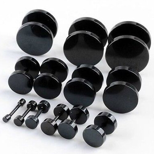 1 Pair Earrings Dot Studs Stainless Steel Circle Disc Ear Piercing Set Men Women