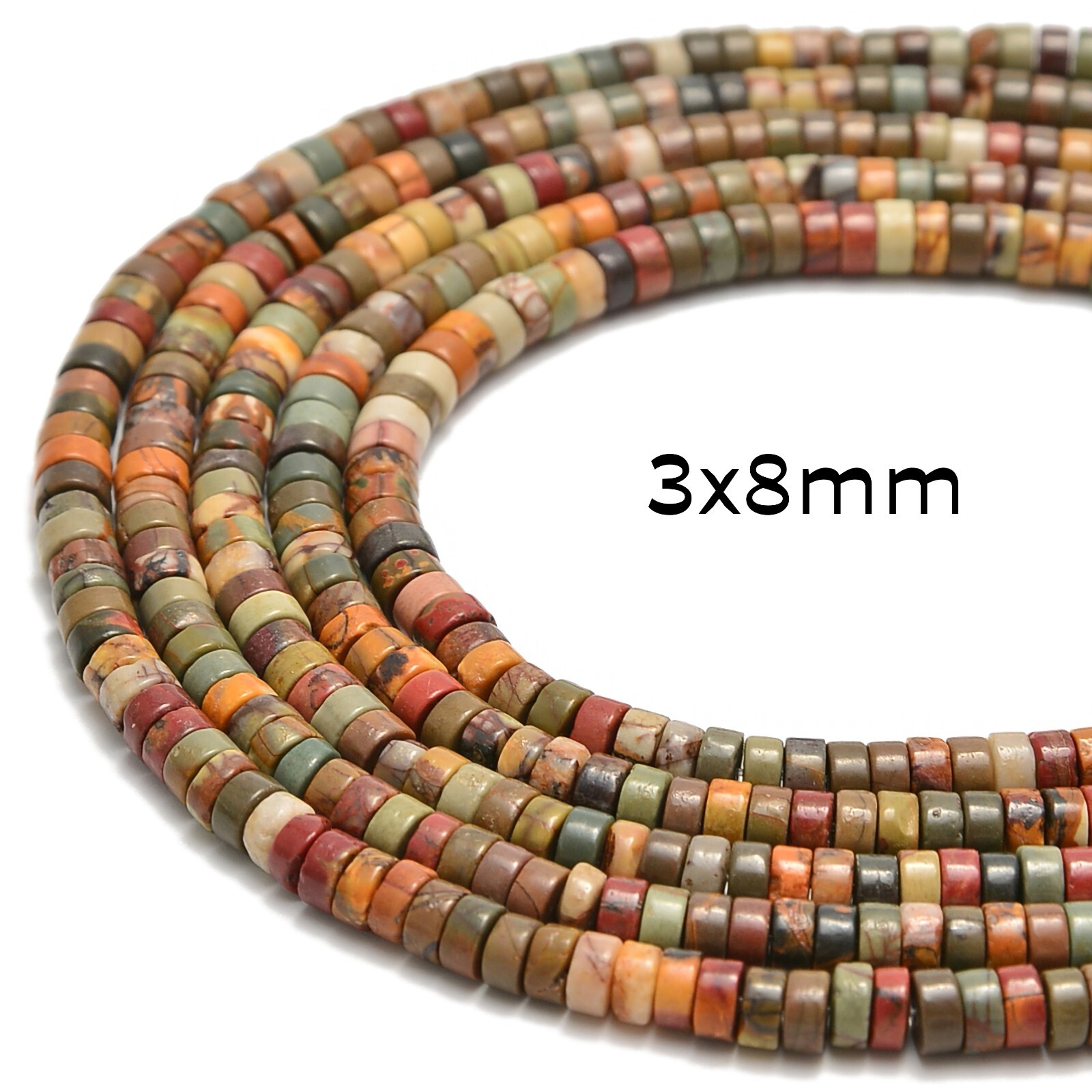 Red Cherry Creek Jasper Heishi Discs Beads Size 2x4mm 3x6mm 3x8mm 15.5″ Strand