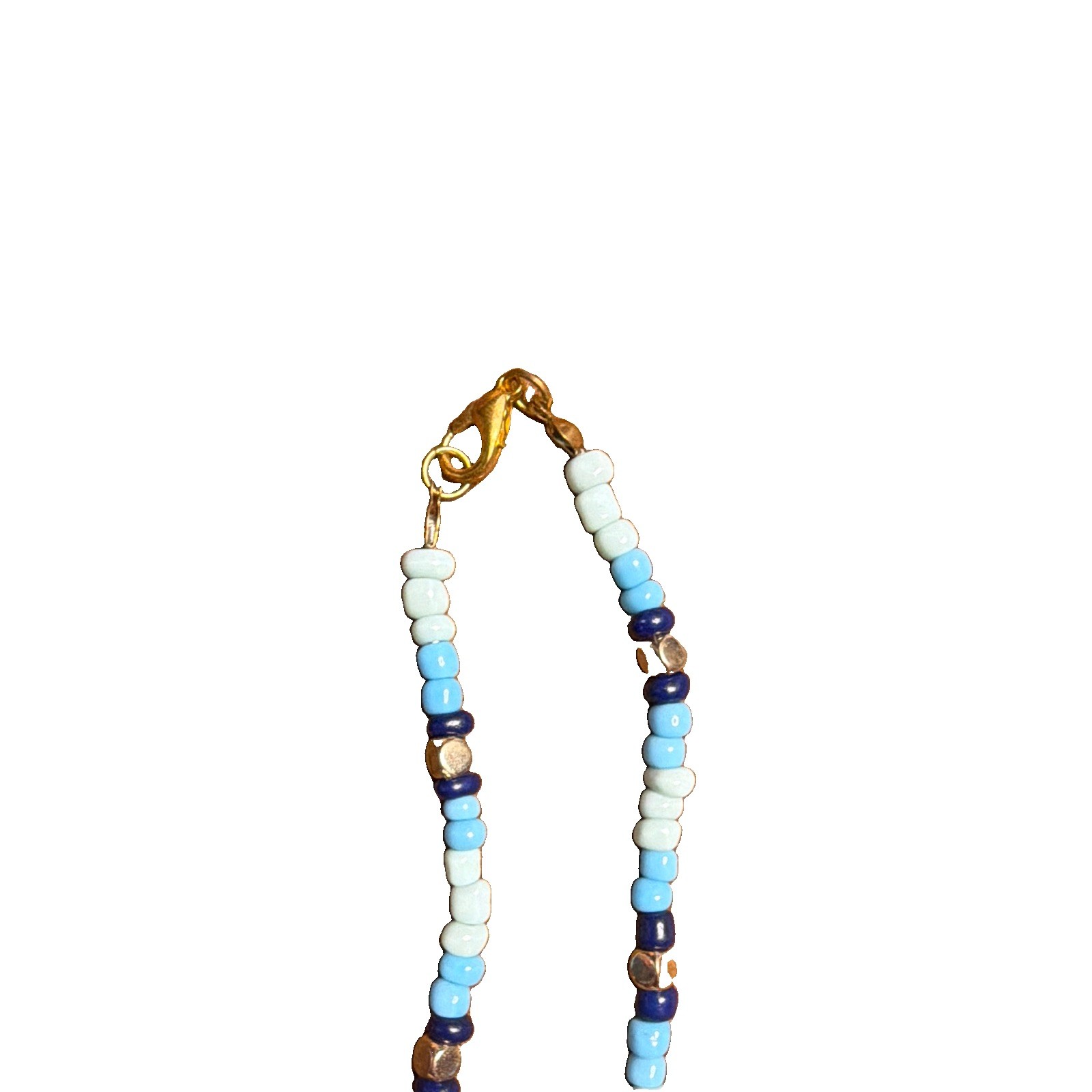 16 Inch Seed Bead & Cowrie Shell With Gold Tone Accents Beach Mermaid Necklace