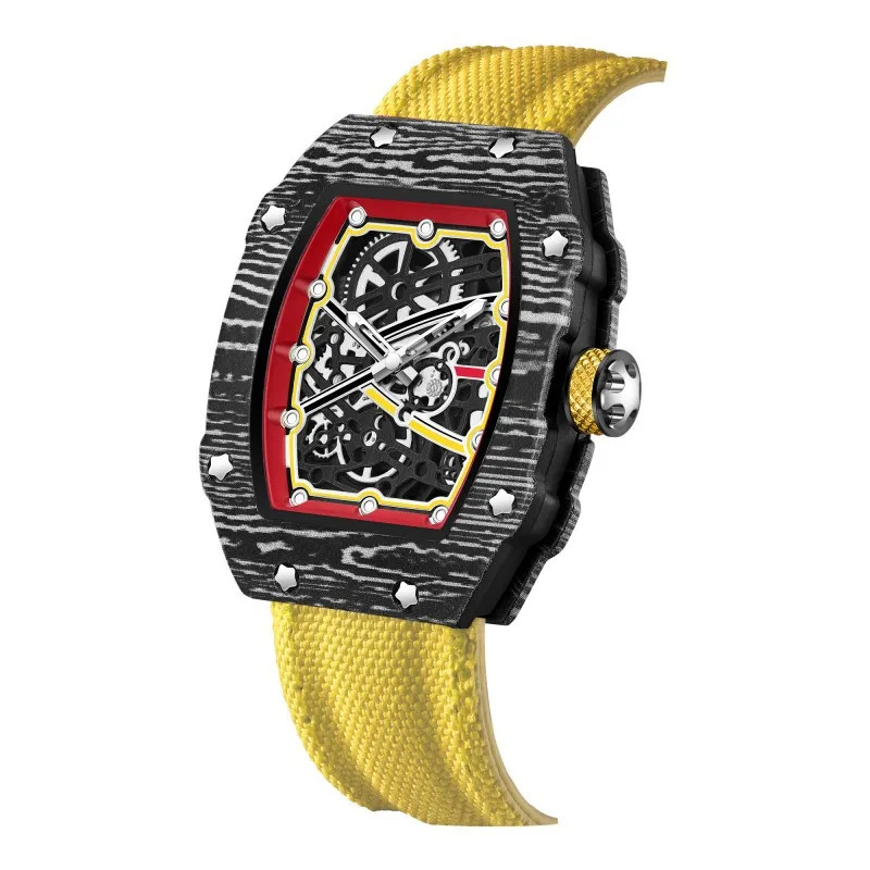 Ultra-Thin Wine Barrel Shaped Quartz Watch Nylon Strap Waterproof Casual Watch